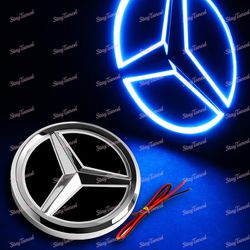 5D LED Car Tail Logo Blue Light Badge Emblem Light For Mercedes-Benz S350 S300L -(2-EM-LED-BENZ-R-5D-BL