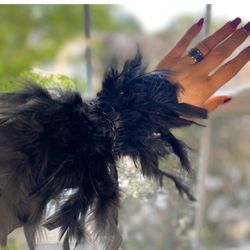 2Pairs Feather Cuffs, Bracelet,Feather Bracelet Cuffs,Women'S Wrist Decoration,