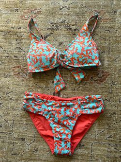 Tommy Bahama Two-Piece Bikini Set Coral Print