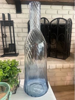 clear blue vase