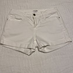 White Denim Shorts Size 26
