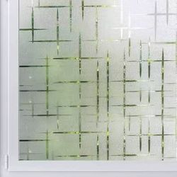 Window Privacy (35.4x118.1 inches)  Film Static Cling Prism Window Decorative Sticker Deep Embossed Removable Door Glass Covering Sun Blocking UV Reje