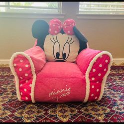 Disney Minnie Mouse Kids Figural Bean Bag Chair with Sherpa Trimming
