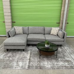 *Free Delivery* Large Oversized Gray Modern Sectional Couch Sofa