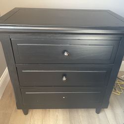 Black 3 Drawer Nightstand 