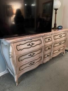 Marble Top Dresser And Wood Night Syands