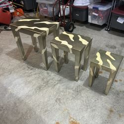 Vintage 1980s Glam Nesting Tables – Set of 3