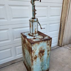 Vintage Gas Station Oil Solvent Lubester Pump Garage Man Cave Yard Art