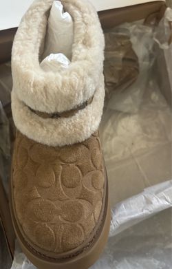 Coach Women's Christina Signature Shearling Booties