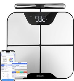 Smart Scale for Body Weight with Handle, 8-Electrode Full Body Composition Analyzer with BMI, Body Fat, Muscle Mass, 57 Metrics, Accurate Bluetooth Di
