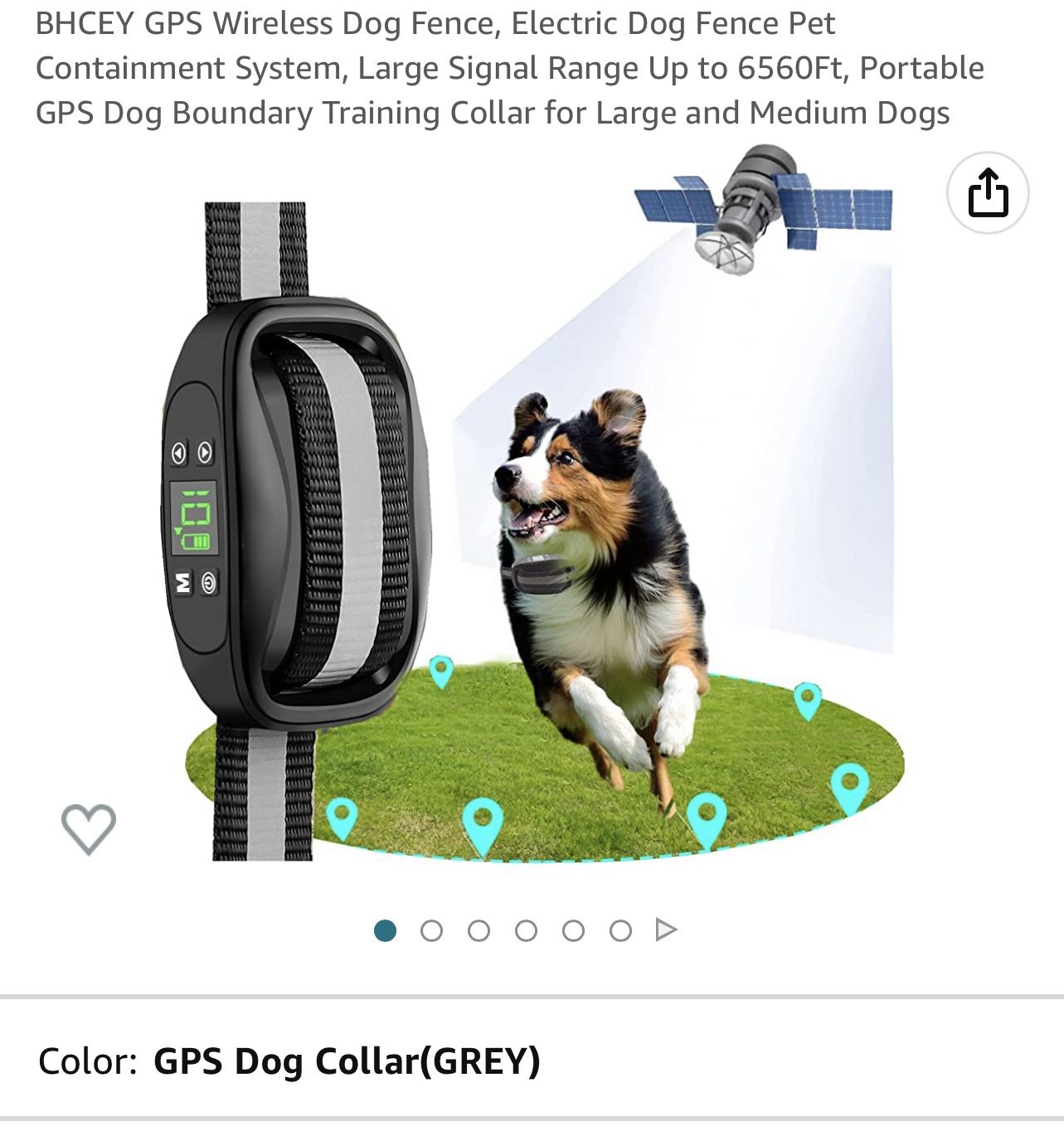 GPS Wireless Dog Fence, Electric Dog Fence Pet Containment System, Large  Signal Range Up to 6560Ft, Portable GPS Dog Boundary Training Collar for