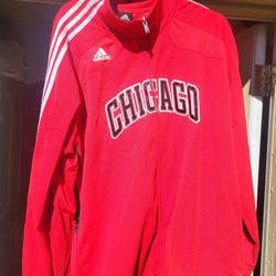 Adidas Chicago Bulls On Court Warm Up Jacket Red NBA Mens 2XL 