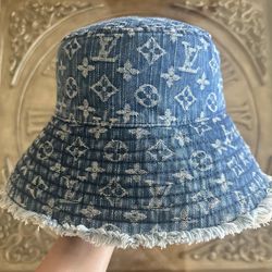 Louis Vuitton Monogram Denim Bucket Hat.