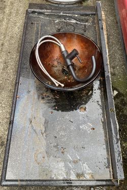 48” BLACK GRANITE SINK TOP, BOWL SINK, FAWCET