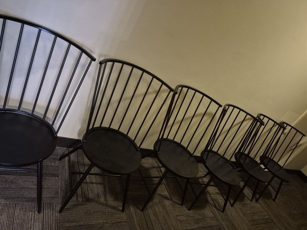 6 Farm Style Black (Brand New) Wingback Chairs