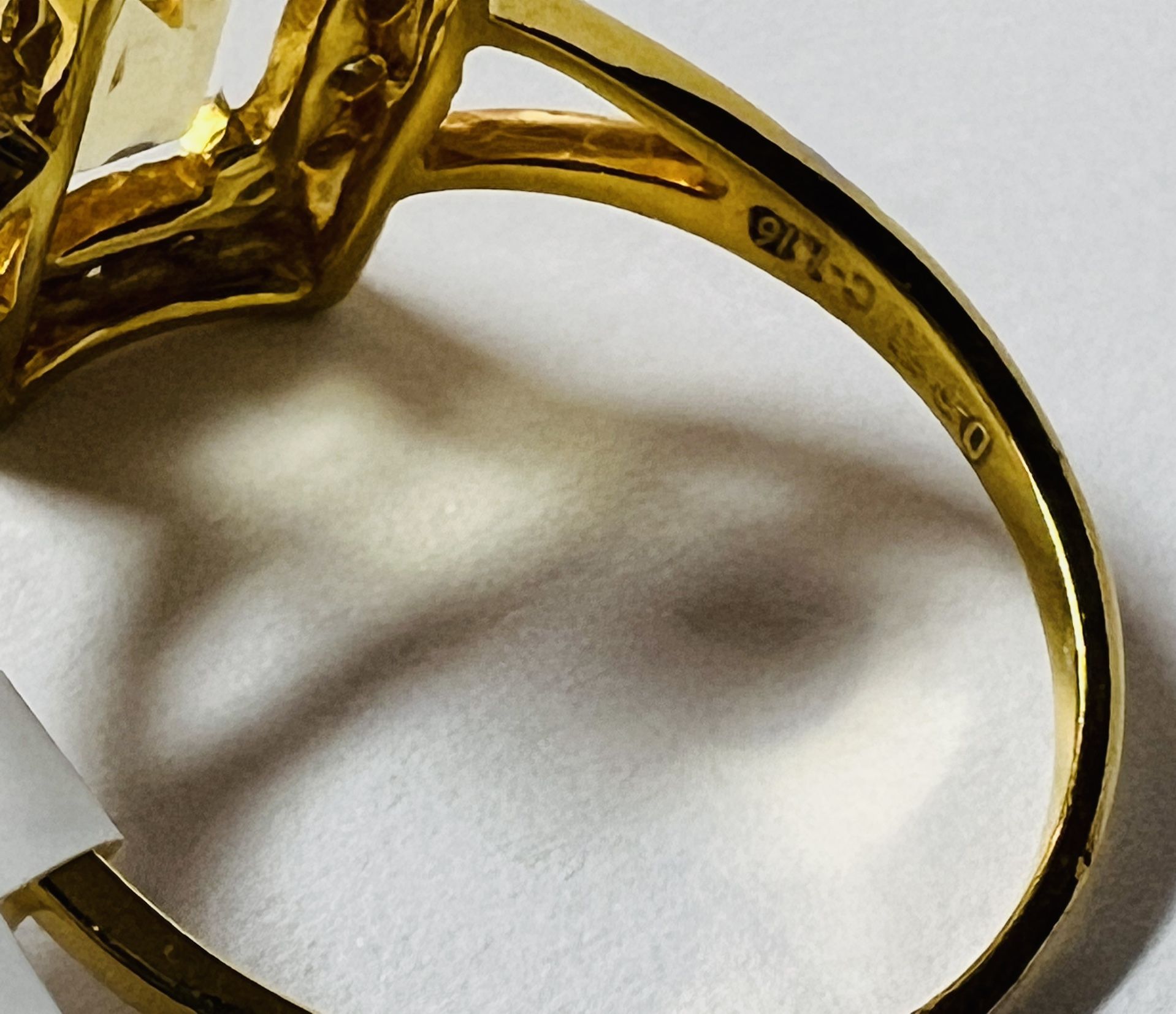 Natural DIAMONDS+CITRINE 0.25ct 14kt Solid Yellow Gold Ring Size 7# wedding