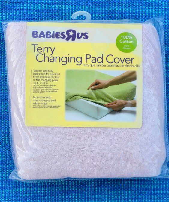 NEW Terry Changing Pad Cover (Babies R Us, Baby, Infant, Newborn, Child, Girl, Pink, Soft, Washable, Fabric) 