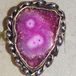Sterling Silver Pink Thulite Ring 