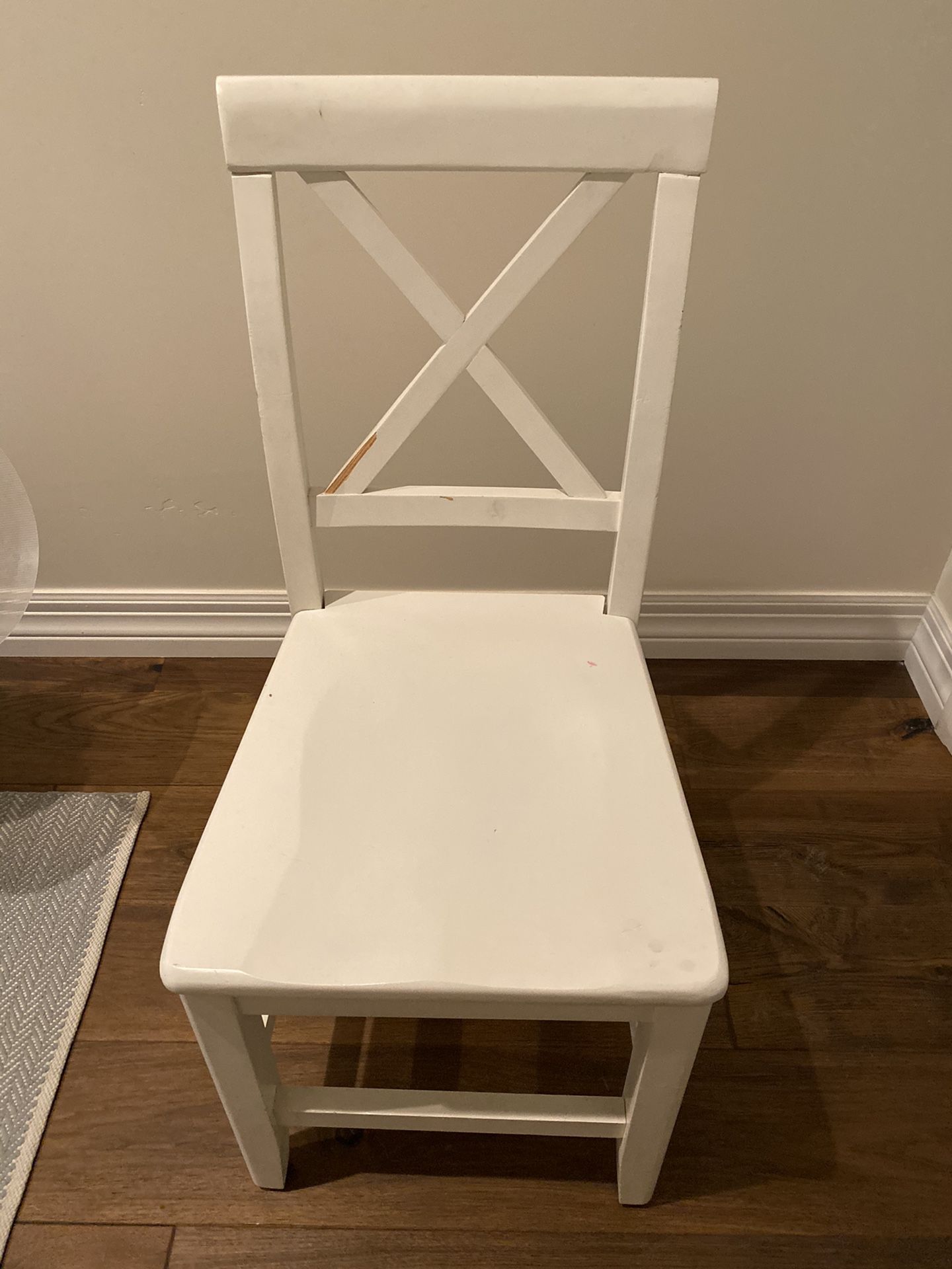 White wooden desk chair