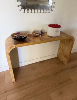 burlwood console table