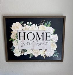 Home Sweet Home Floral Home Wall Plaque/Art 12 x 16 $20