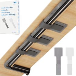 Hook and Loop Cable Ties, Self Adhesive Hook and Loop Cable Straps, Sticky-back Cord Organizer, Cable Clip, Cable Organizer, Wire Ties, 40Pcs per Pack