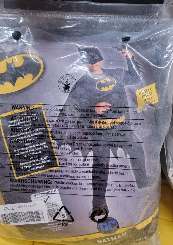 Youth Batman Costume Sz Medium