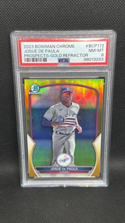 2023 Bowman Josue De Paula Chrome Prospects Gold /50 #Bcp172 Psa 8