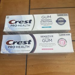 Crest Pro-Health Sensitive & Gum/ Detoxify & Restore Lrg Size 4.6/4.8 Oz