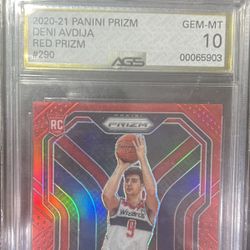 2020 Panini Prizm Deni Avdija Red /299 AGS 10 Rookie