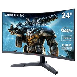 24 Inch 165Hz Curved Gaming Monitor,Fhd 1080P 90% DCI-P3 Computer Monitor,Adaptive Sync,24E6C