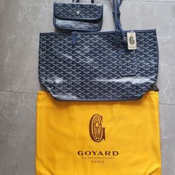 Pre-owned Goyard Cloth Travel Bag In Blue