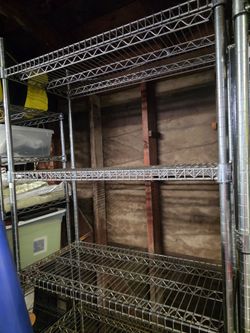 Steel shelving, bakers rack