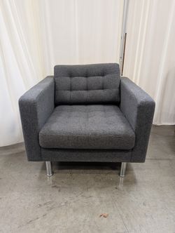 IKEA MORABO / LANDSKRONA Armchair | Gunnared Dark Grey & Metal Legs ($400 New at IKEA)