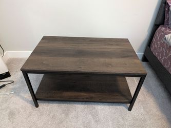 Dark Wood Coffee Table with Lower Shelf