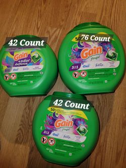 BUNDLE: 2 GAIN FLINGS ORIGINAL (42 COUNT TUBS) & 1 GAIN FLINGS  TUB (76  COUNT TUB) FOR $38/$38 Por Los 3