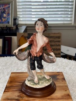 Signed Collectable A. Belcari Capodimonte DEAR Sculpture Artistiche Italy of Young Boy