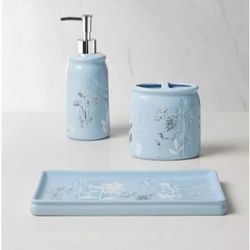 Decor Studio Prairie 3-Pc. Bath Accessory Set - Blue