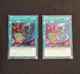 2x Polymerization (Set) Anime Alternate Art Super Rare 1st Edition Fusion Enforcers Yugioh Card