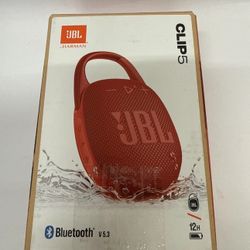 JBL Clip 5 Bluetooth Speaker Red | Waterproof Wireless Portable Speaker - New