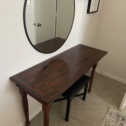 Wood Table For Desk, Console Or Vanity Use