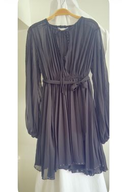 Black  Chiffon Mini Dress with Belt(ZARA)