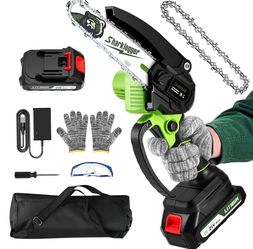 Sharklogger Mini Chainsaw, 6inch Cordless Electric Small Chainsaws, Portable