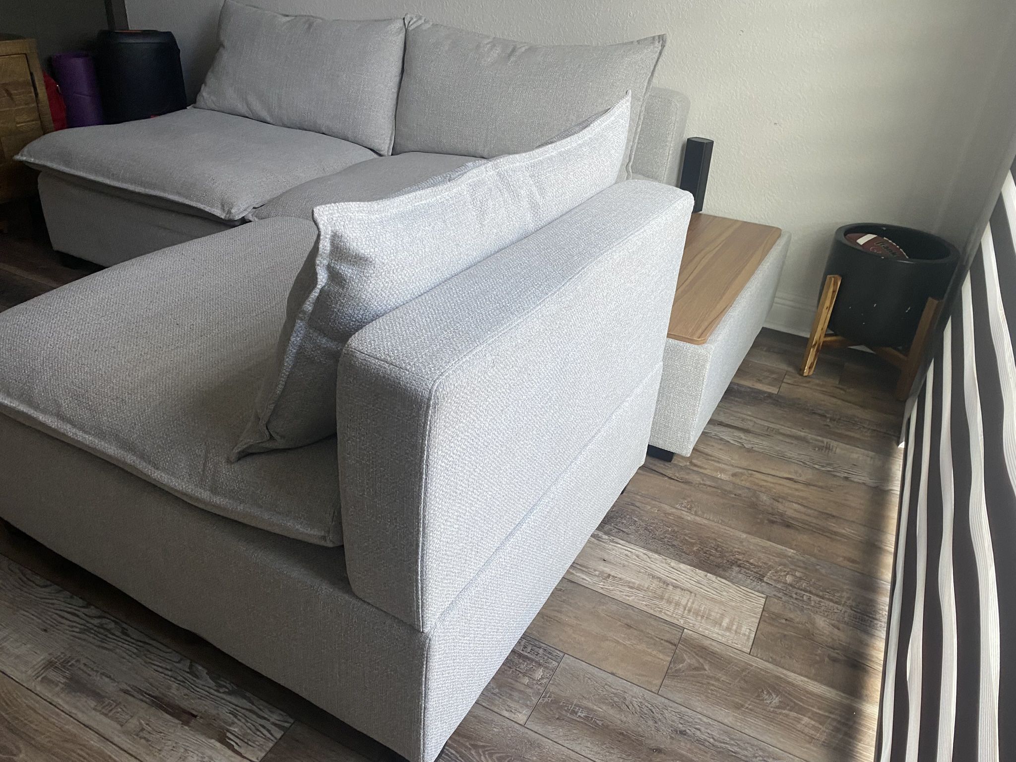 Beautiful Gray Movable Sectional Couch