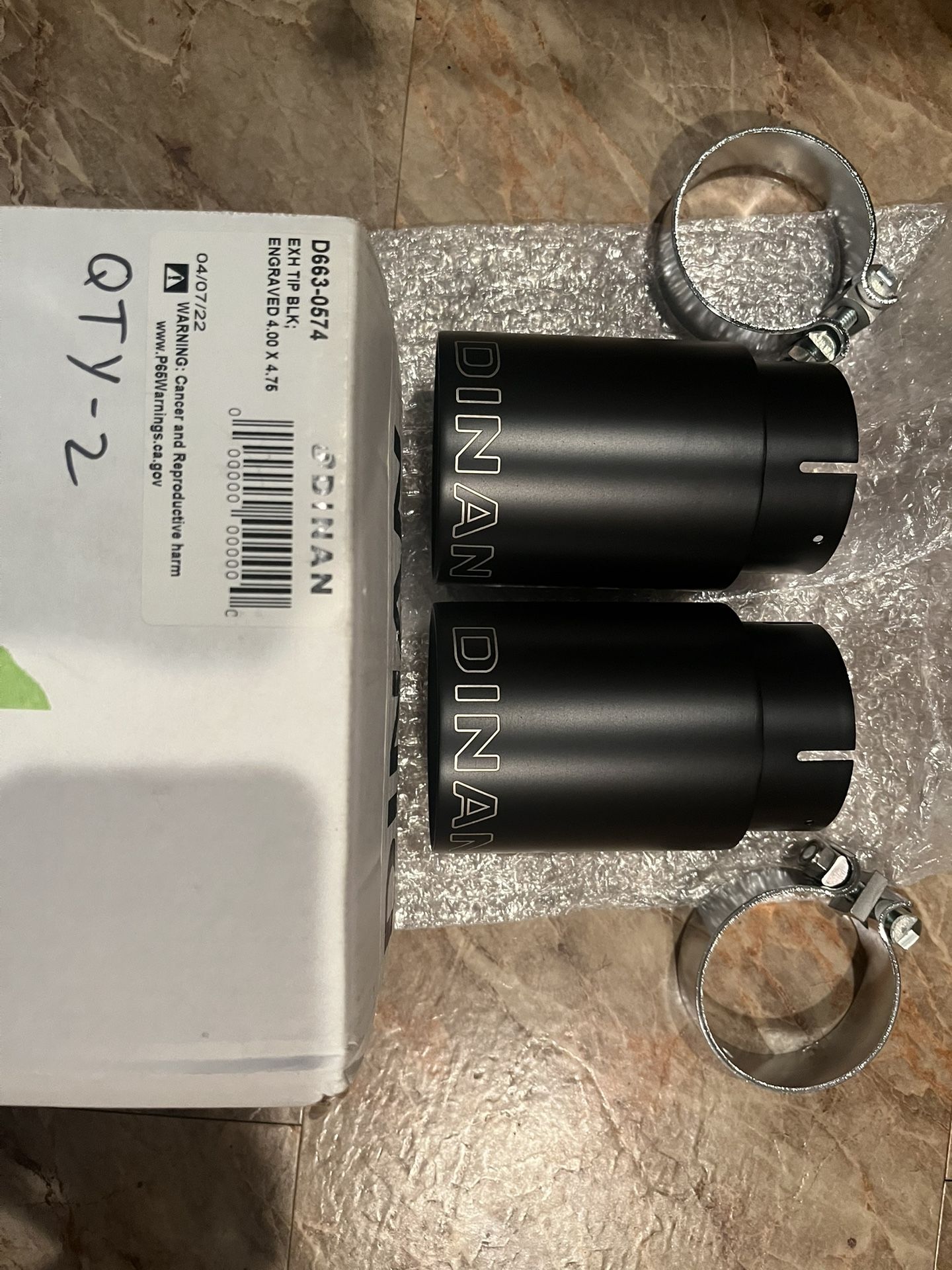 2 New DINAN Exhaust Tips 4.0 X 4.75