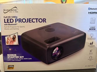 🎬 Supersonic Full HD 1080P LED Projector with Bluetooth – Home Theater Bundle
