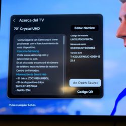 Samsung Smart TV  70" crystal uhd
