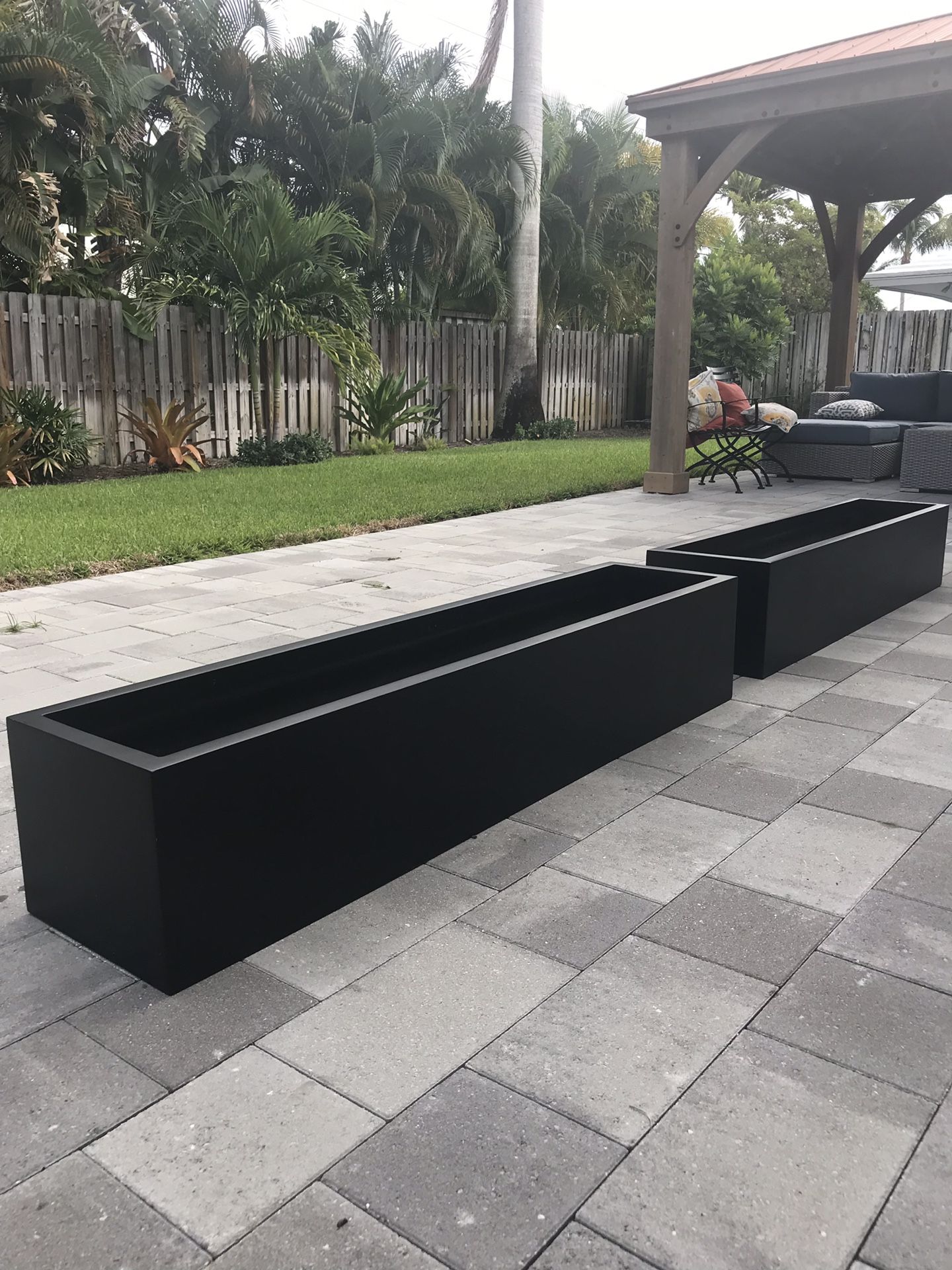 Rectangular Fiberglass Planter Narbonne Model High End Designer Jay Scott