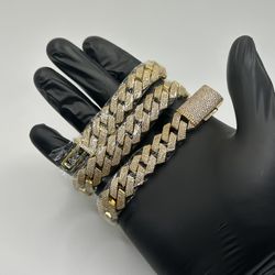 Moissanite Gold Cuban Shirt