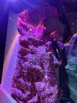 Fashion Nova Pink Shiny Dress